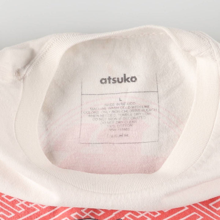 atsuko Inuyasha anime character print T-shirt, men's size L cotton white type Vintage Second Hand