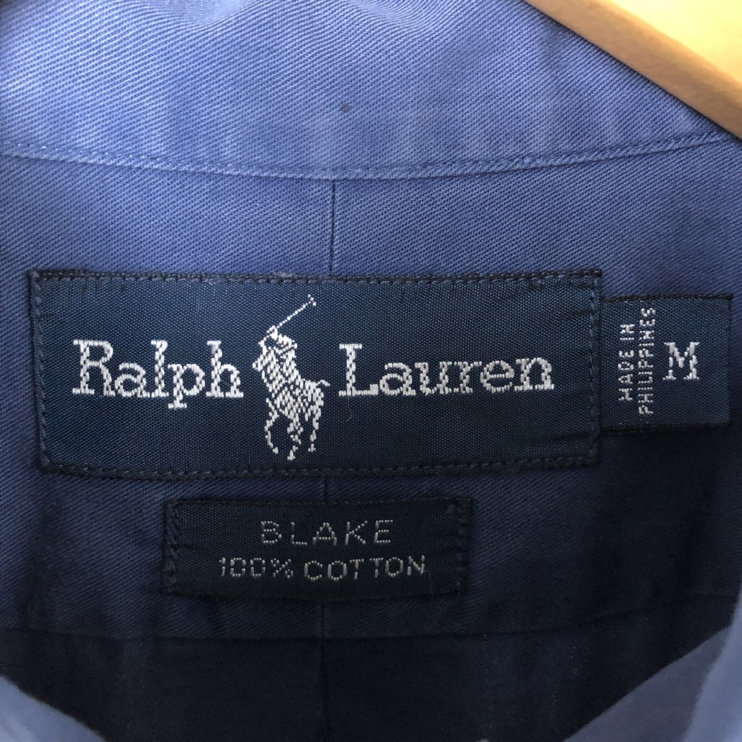 Ralph Lauren BLAKE short sleeve button down shirt, men's size M cotton navy blue type Vintage Second Hand