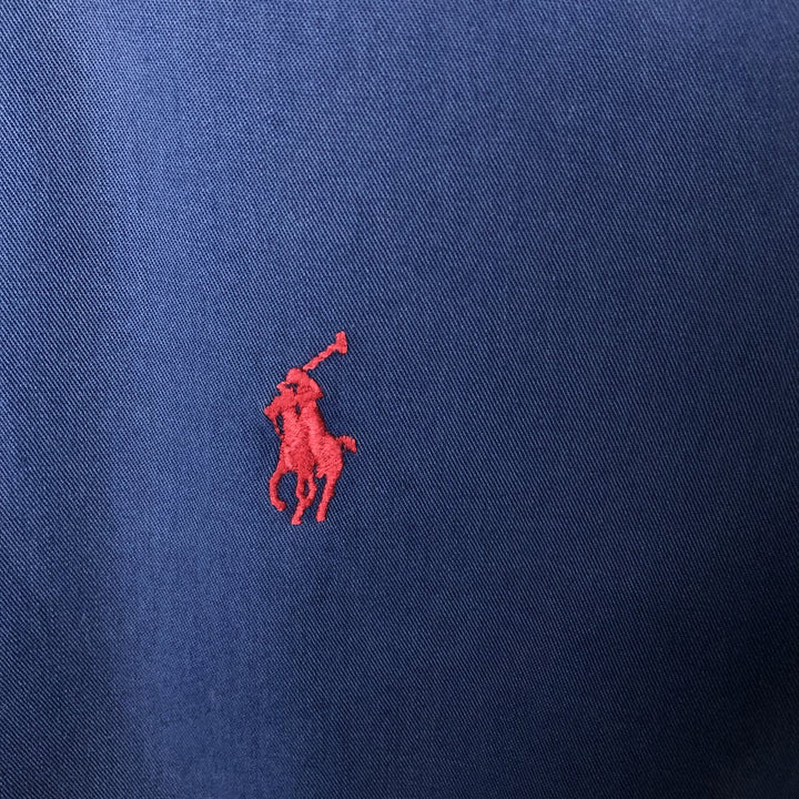 Ralph Lauren BLAKE short sleeve button down shirt, men's size M cotton navy blue type Vintage Second Hand