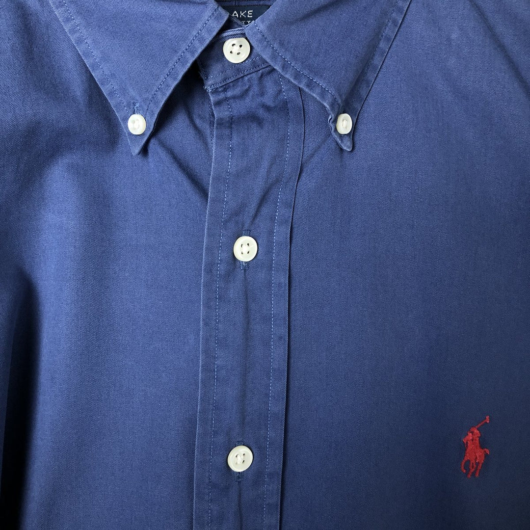 Ralph Lauren BLAKE short sleeve button down shirt, men's size M cotton navy blue type Vintage Second Hand