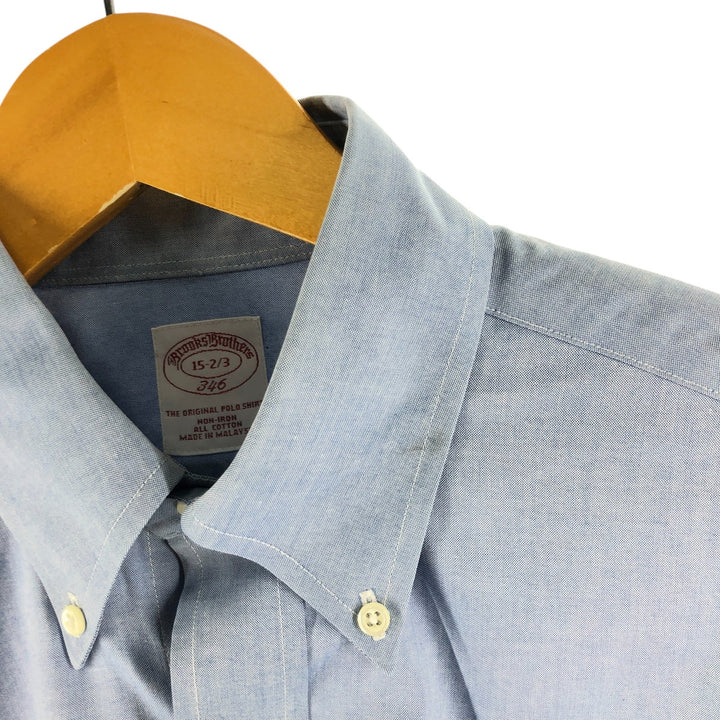 Brooks Brothers 346 long sleeve button-down shirt, men's size M cotton navy blue type Vintage Second Hand