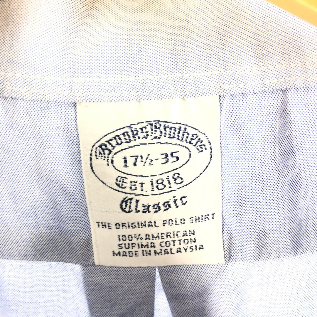 Brooks Brothers Est.1818 CLASSIC Long Sleeve Button Down Shirt, Men's XL cotton navy blue type Vintage Second Hand