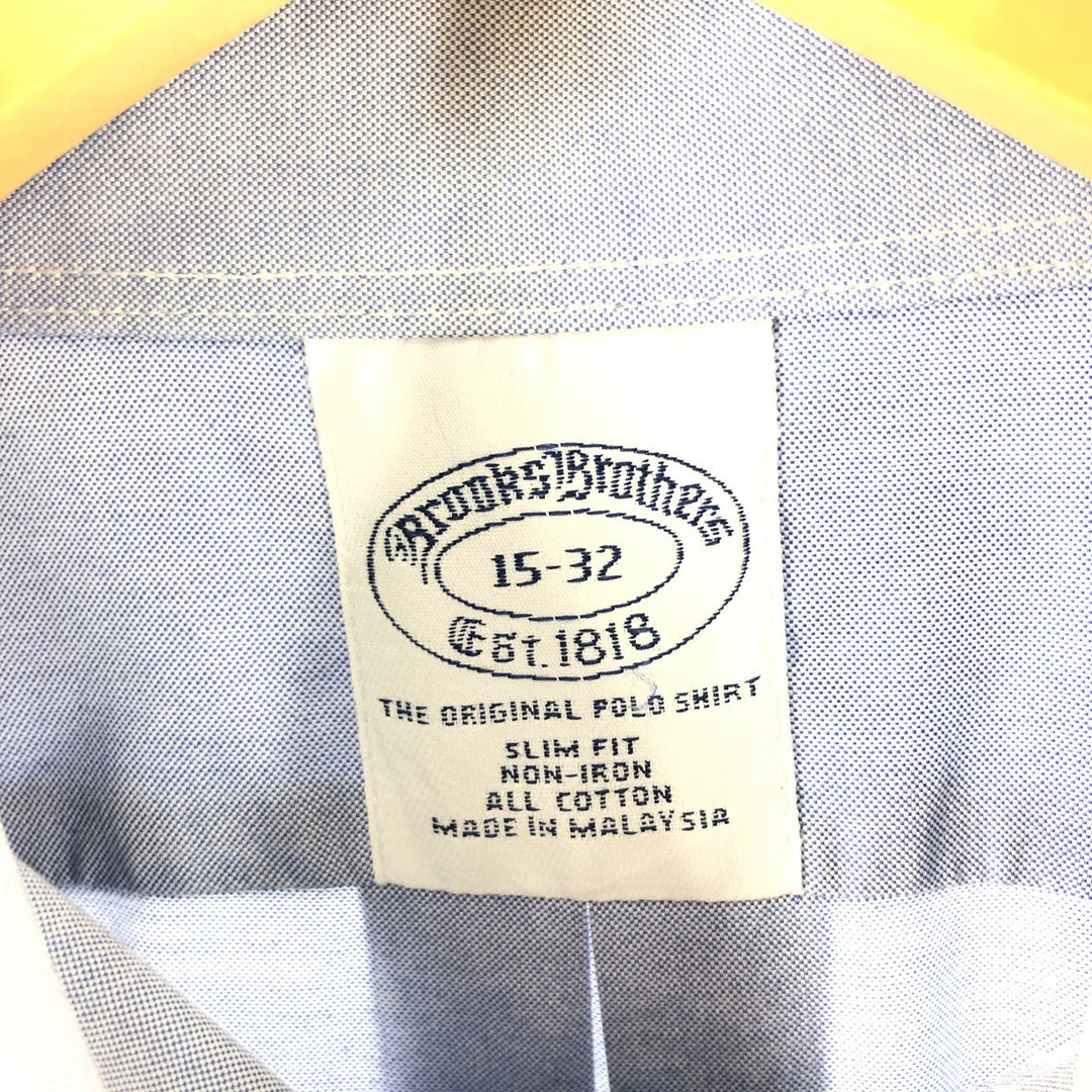Brooks Brothers Est.1818 Long Sleeve Button Down Shirt, Men's M Size cotton navy blue type Vintage Second Hand