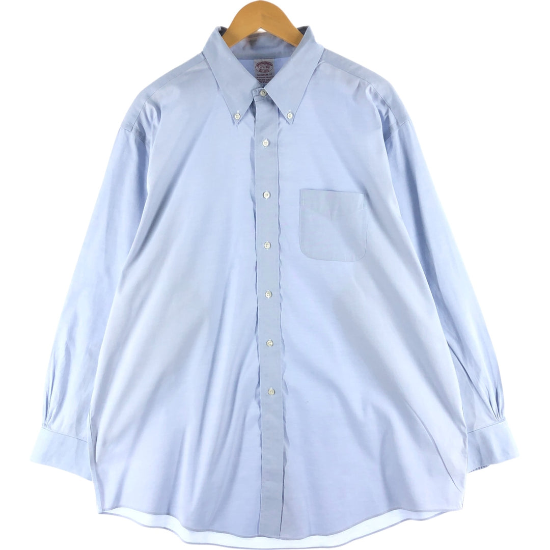 Brooks Brothers MADISON FIT long sleeve button down shirt, men's XL size cotton Navy blue Vintage Second Hand