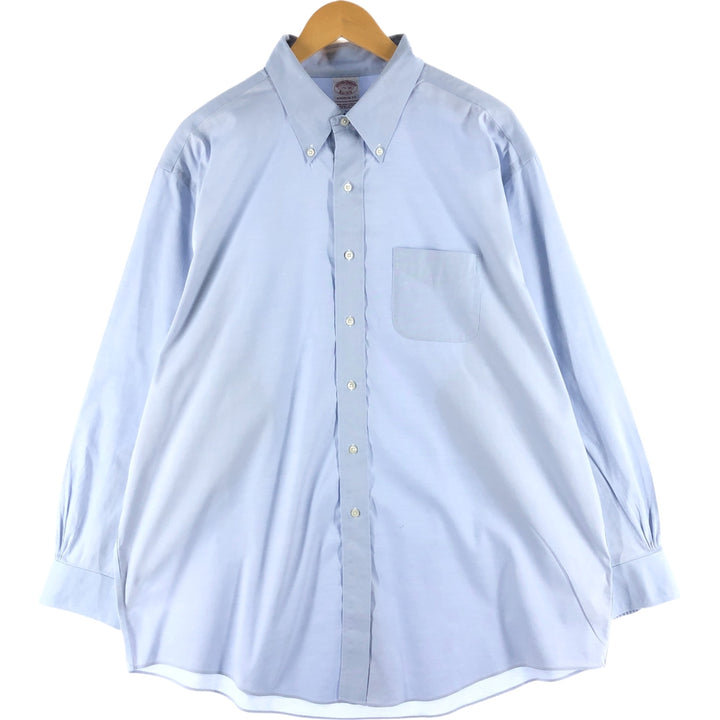 Brooks Brothers MADISON FIT long sleeve button down shirt, men's XL size cotton Navy blue Vintage Second Hand
