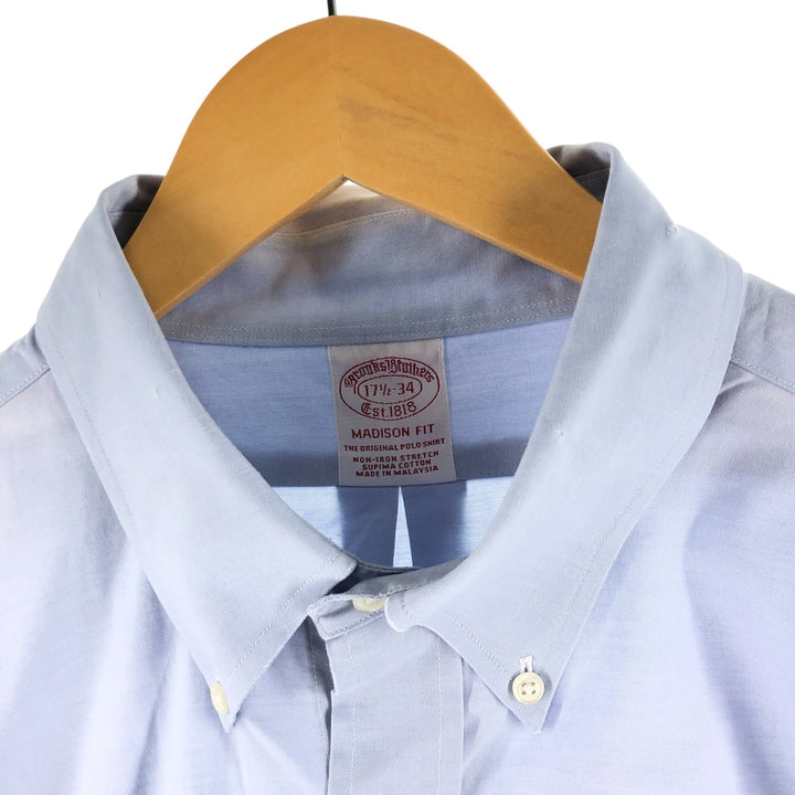 Brooks Brothers MADISON FIT long sleeve button down shirt, men's XL size cotton Navy blue Vintage Second Hand