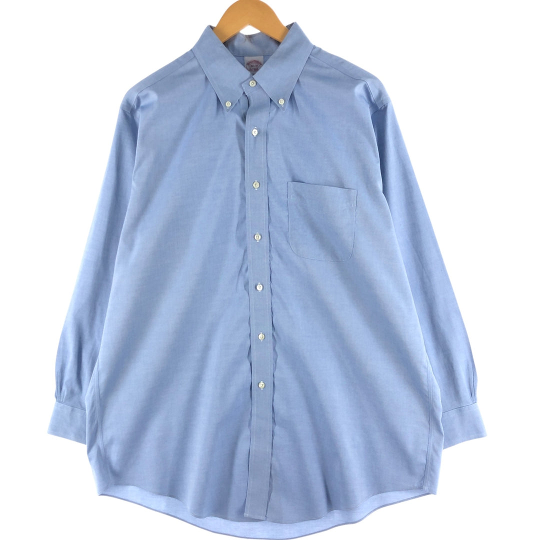 Brooks Brothers Est.1818 Long Sleeve Button-Down Shirt, Men's Size L cotton navy blue type Vintage Second Hand