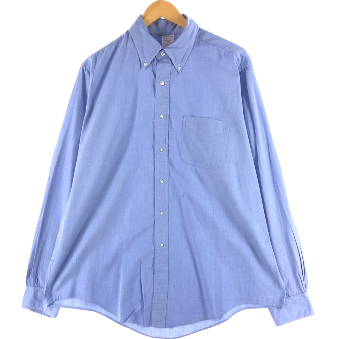 Brooks Brothers MAKERS Long Sleeve Button Down Shirt Made in USA Men's Size L cotton blue type Vintage Second Hand