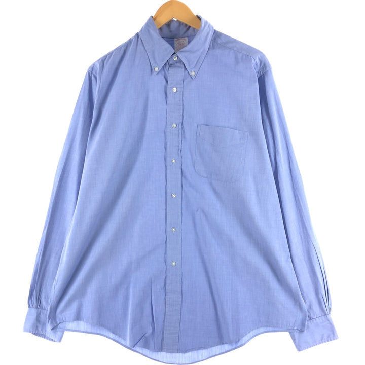 Brooks Brothers MAKERS Long Sleeve Button Down Shirt Made in USA Men's Size L cotton blue type Vintage Second Hand