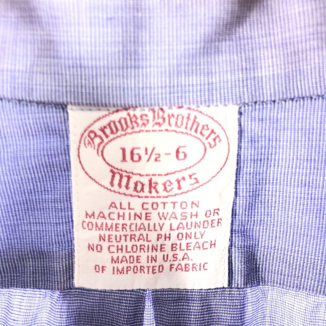 Brooks Brothers MAKERS Long Sleeve Button Down Shirt Made in USA Men's Size L cotton blue type Vintage Second Hand