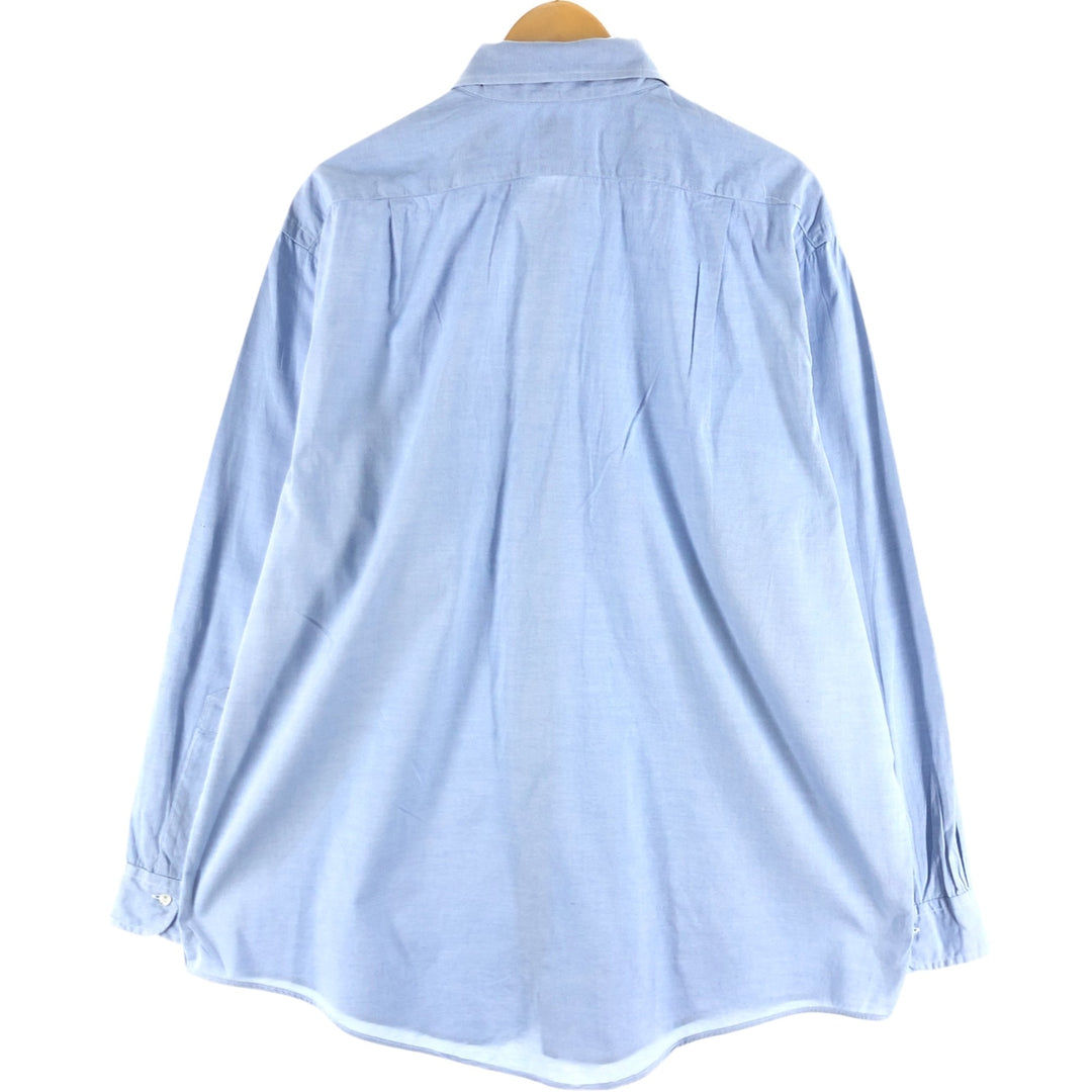 80s-90'S Brooks Brothers MAKERS Wide Collar Long Sleeve Cotton Shirt Made in USA Men's XL cotton Blue type light blue Vintage Second Hand