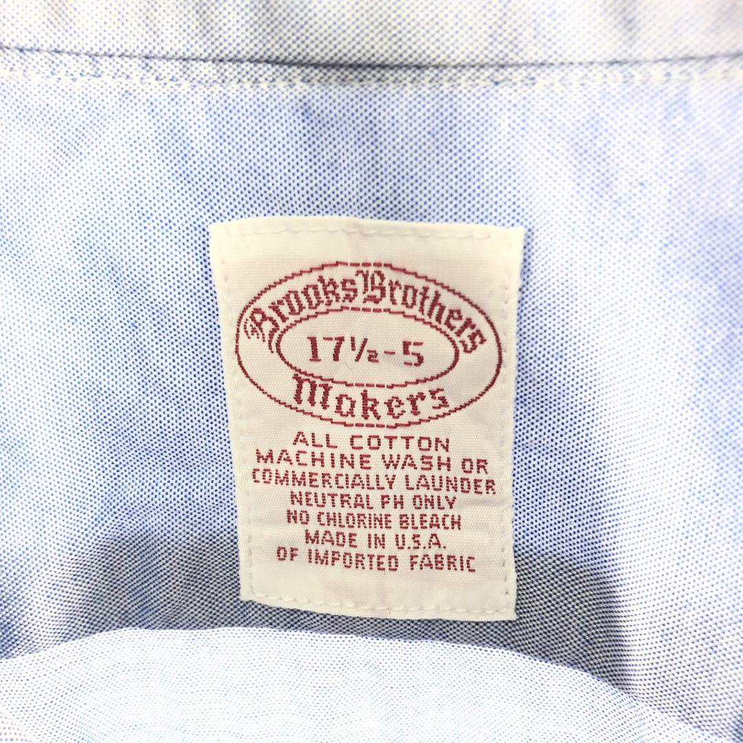 80s-90'S Brooks Brothers MAKERS Wide Collar Long Sleeve Cotton Shirt Made in USA Men's XL cotton Blue type light blue Vintage Second Hand