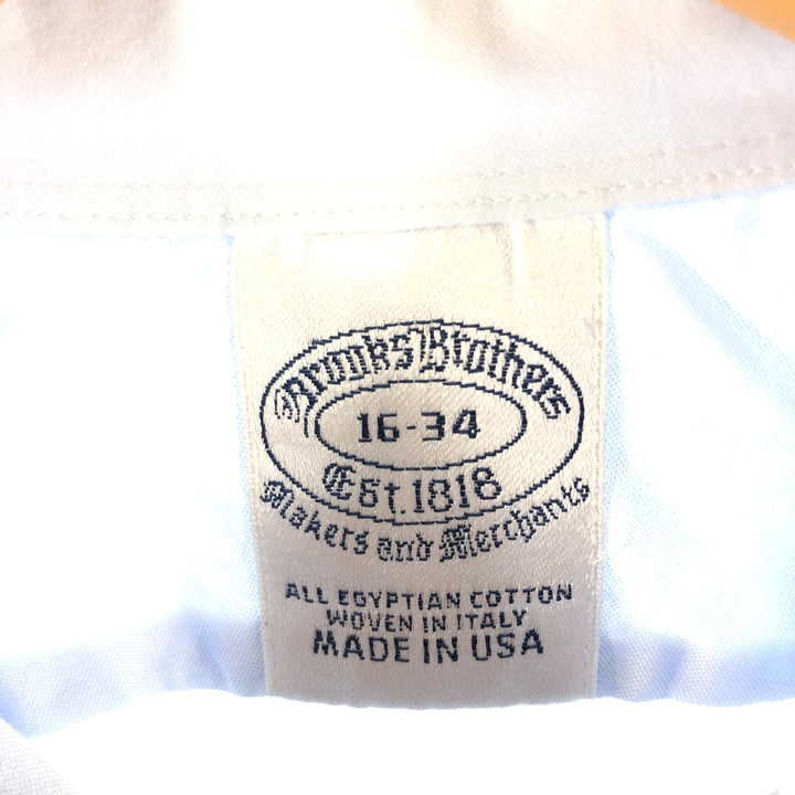 80s-90'S Brooks Brothers Est.1818 Long Sleeve Button Down Shirt Made in USA Men's Size L cotton Blue type light blue Vintage Second Hand