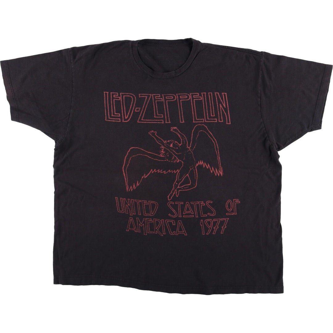 LED ZEPPELIN Led Zeppelin Band T-shirt Band T Men's XXL unclear black type Vintage Second Hand