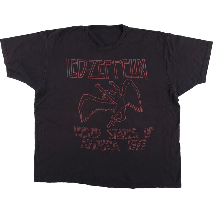 LED ZEPPELIN Led Zeppelin Band T-shirt Band T Men's XXL unclear black type Vintage Second Hand