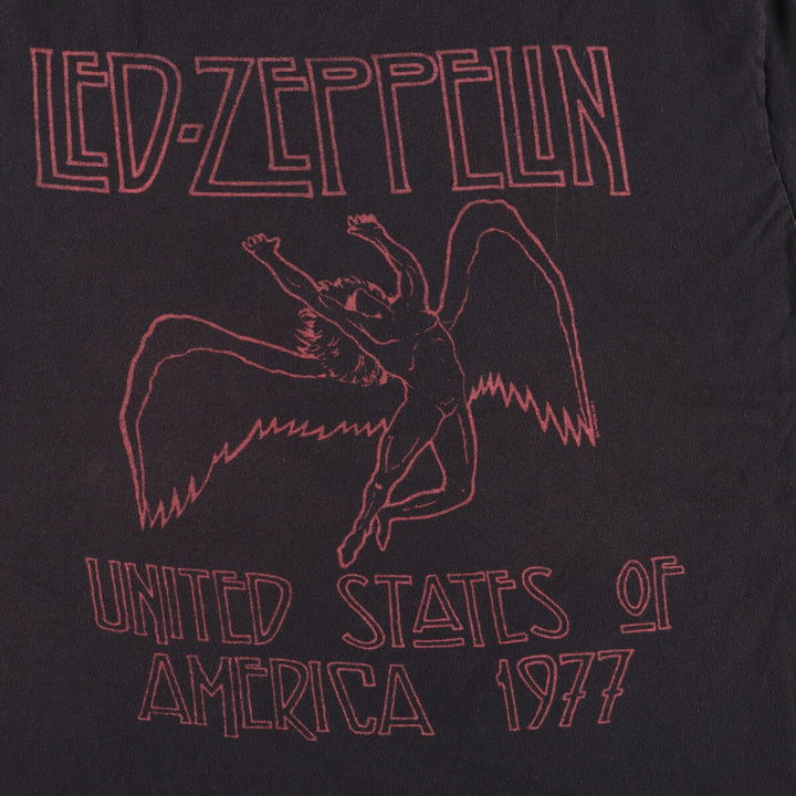 LED ZEPPELIN Led Zeppelin Band T-shirt Band T Men's XXL unclear black type Vintage Second Hand