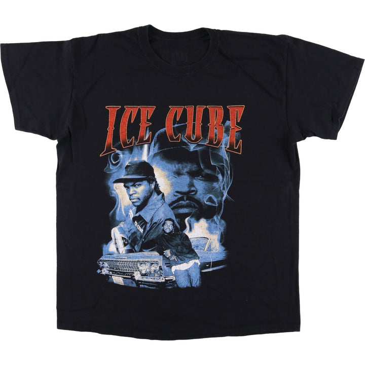 ICE CUBE Rap T-shirt, Men's L size cotton black type Vintage Second Hand