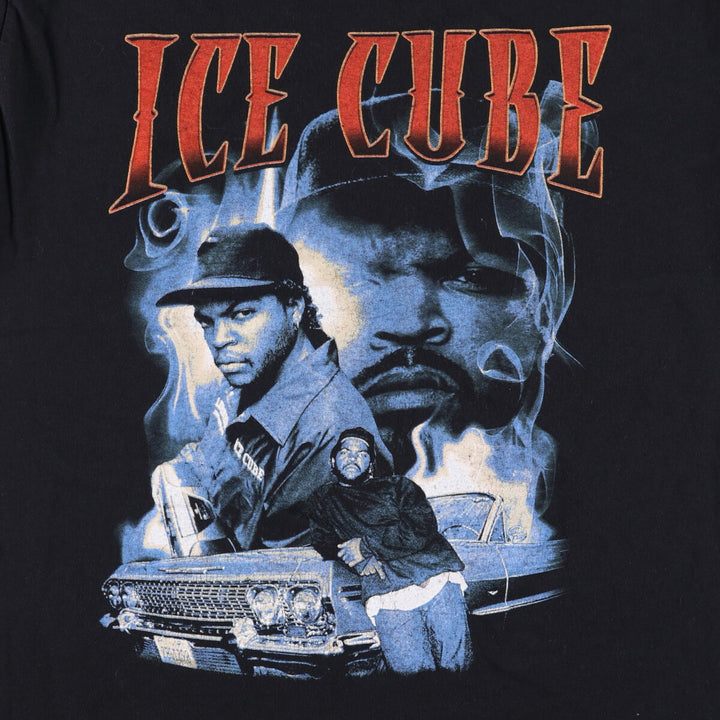 ICE CUBE Rap T-shirt, Men's L size cotton black type Vintage Second Hand