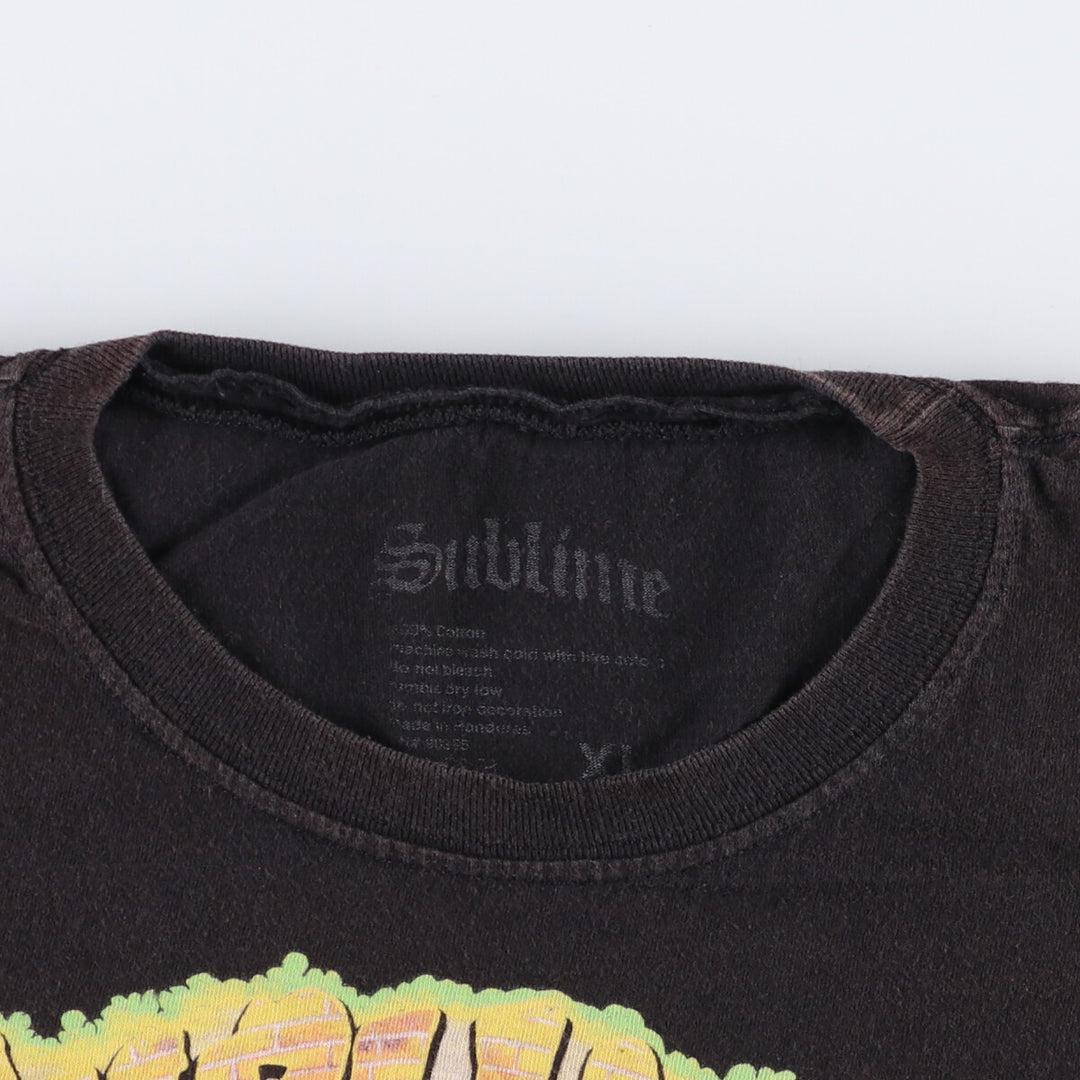 SUBLIME Band T-shirt, Men's XL size cotton black type Vintage Second Hand