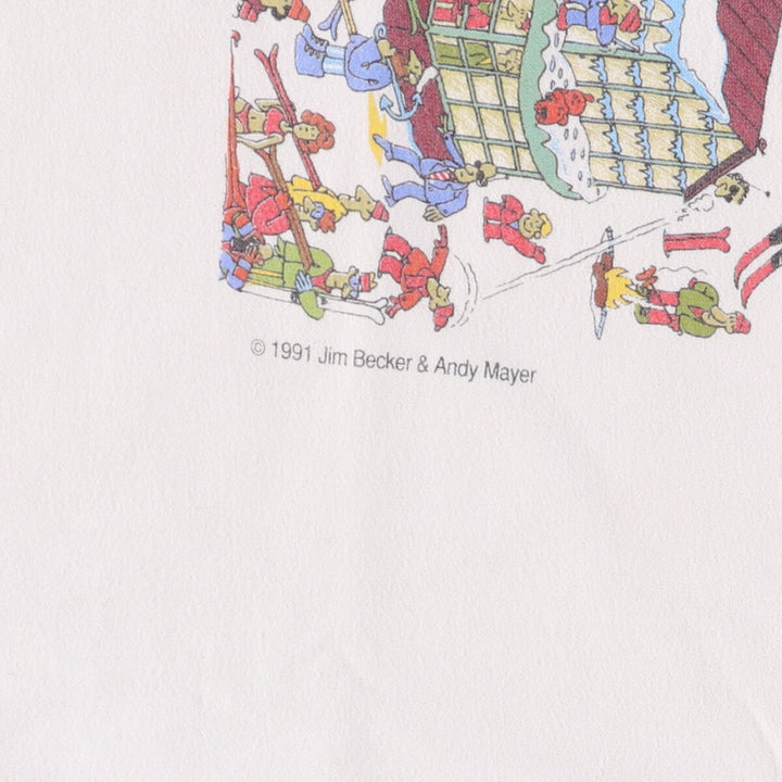 90'S Fruit of the Loom Parody Print T-Shirt Made in USA Men's XL Vintage cotton white type Vintage Second Hand