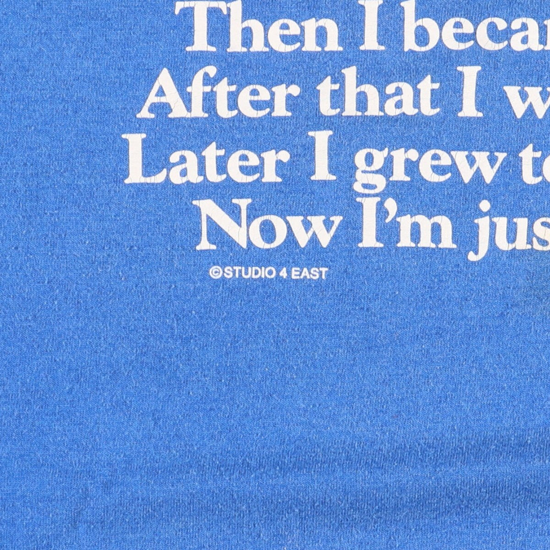 90'S SCREEN STARS Printed T-shirt Made in USA Men's XL Vintage cotton blue type Vintage Second Hand