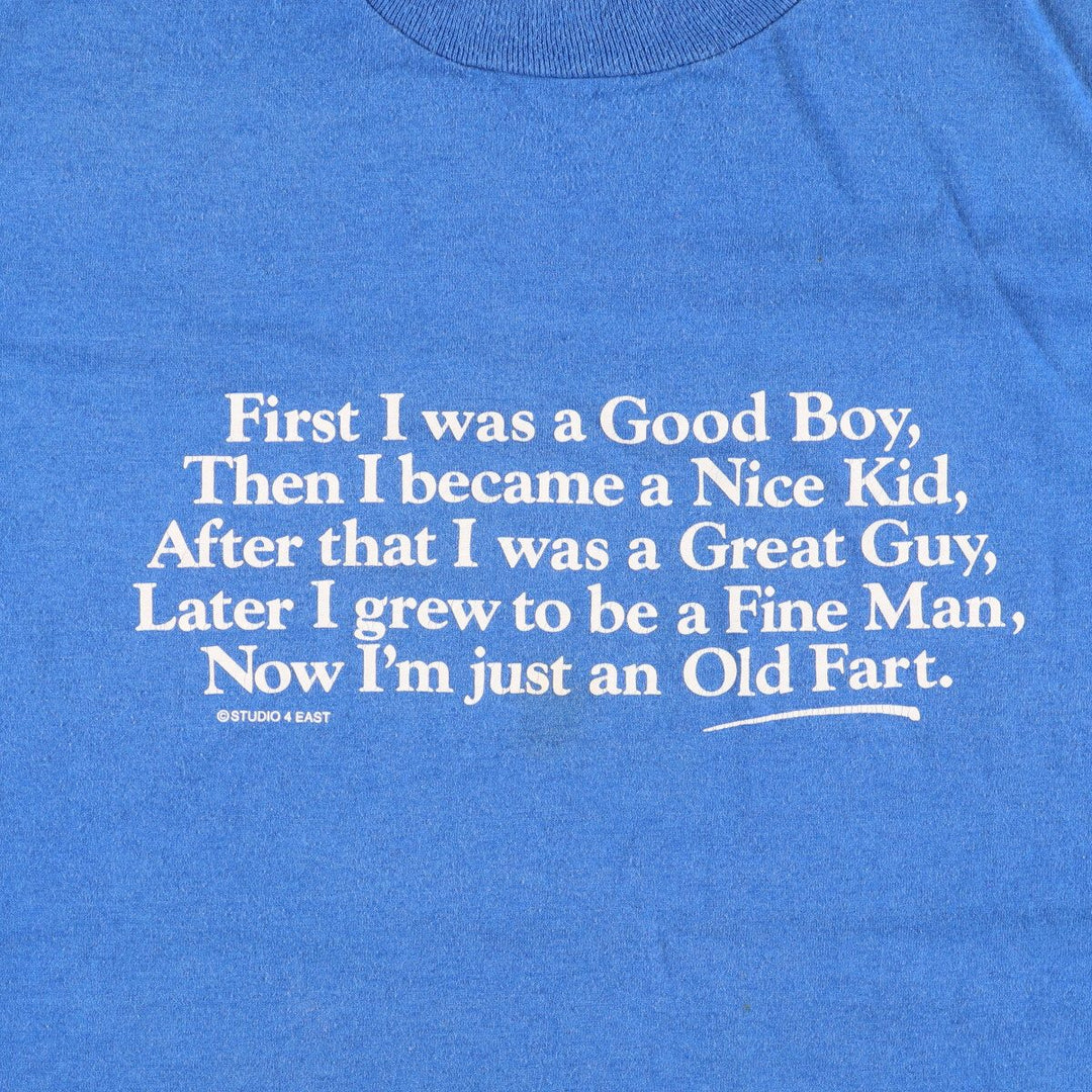 90'S SCREEN STARS Printed T-shirt Made in USA Men's XL Vintage cotton blue type Vintage Second Hand