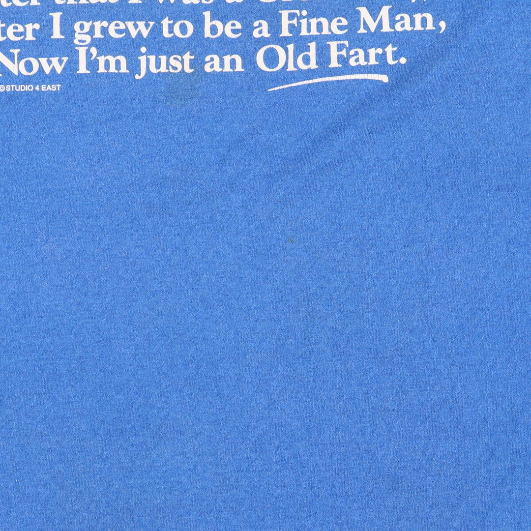 90'S SCREEN STARS Printed T-shirt Made in USA Men's XL Vintage cotton blue type Vintage Second Hand