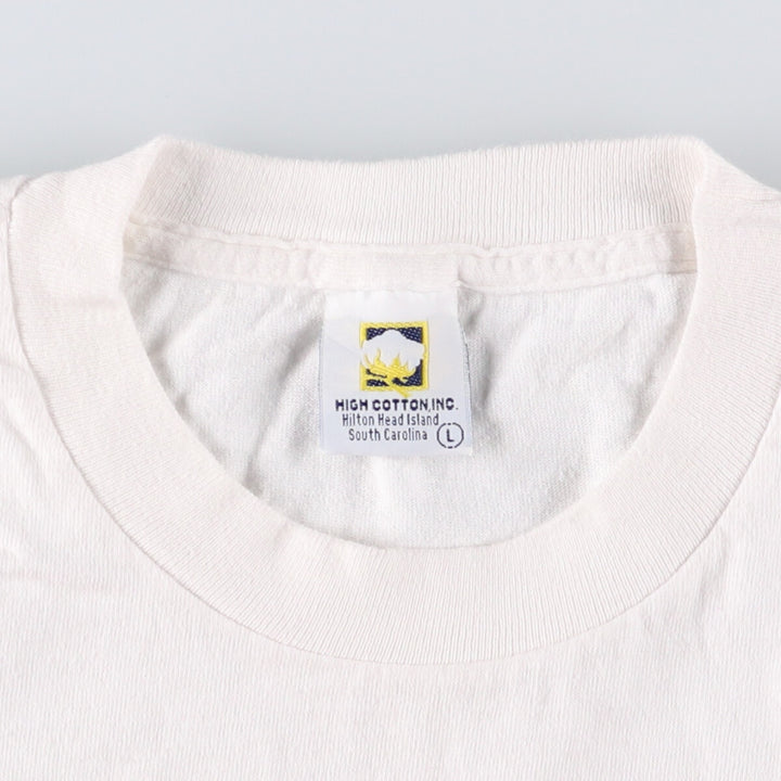 90'S Vintage HIGH COTTON, INC. Message Print T-Shirt, Made in USA, Men's Size L cotton white type Vintage Second Hand