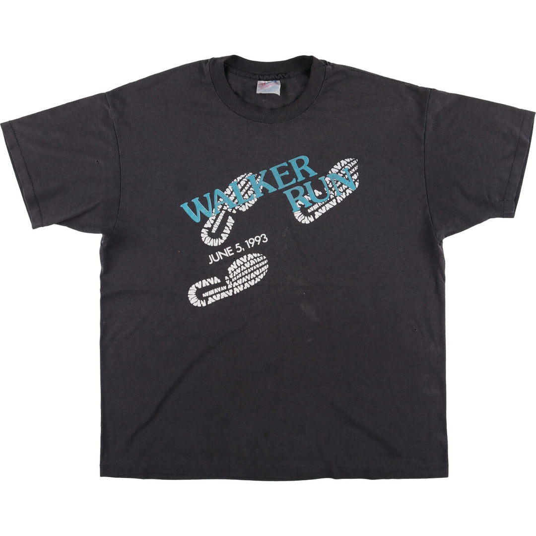 Vintage 90'S Hanes printed T-shirt, made in the USA, men's XL size cotton black type Vintage Second Hand