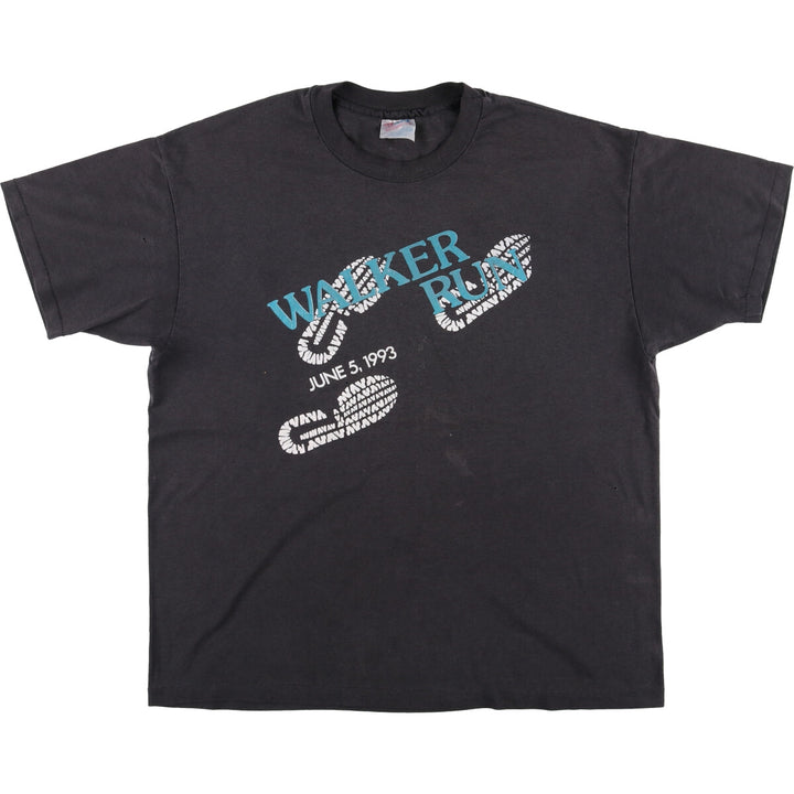 Vintage 90'S Hanes printed T-shirt, made in the USA, men's XL size cotton black type Vintage Second Hand