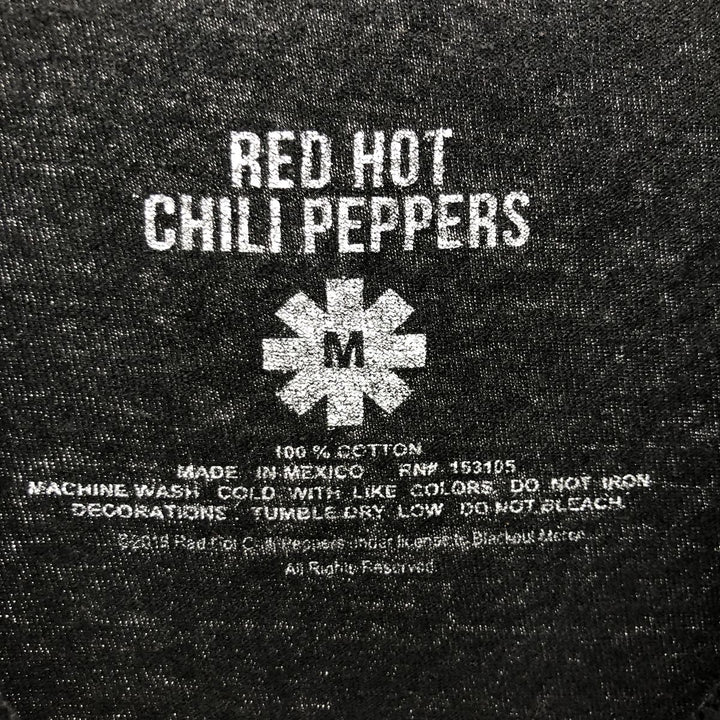 RED HOT CHILI PEPPERS Red Hot Chili Peppers Band T-shirt Band T Men's M size cotton black type Vintage Second Hand
