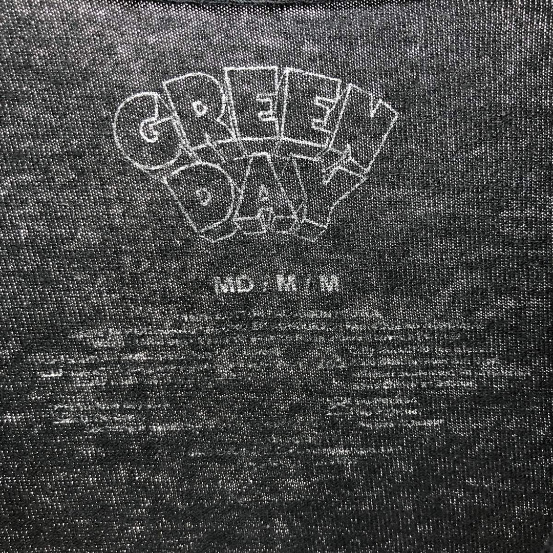 GREEN DAY Green Day Band T-shirt Band T Men's M size cotton black type Vintage Second Hand