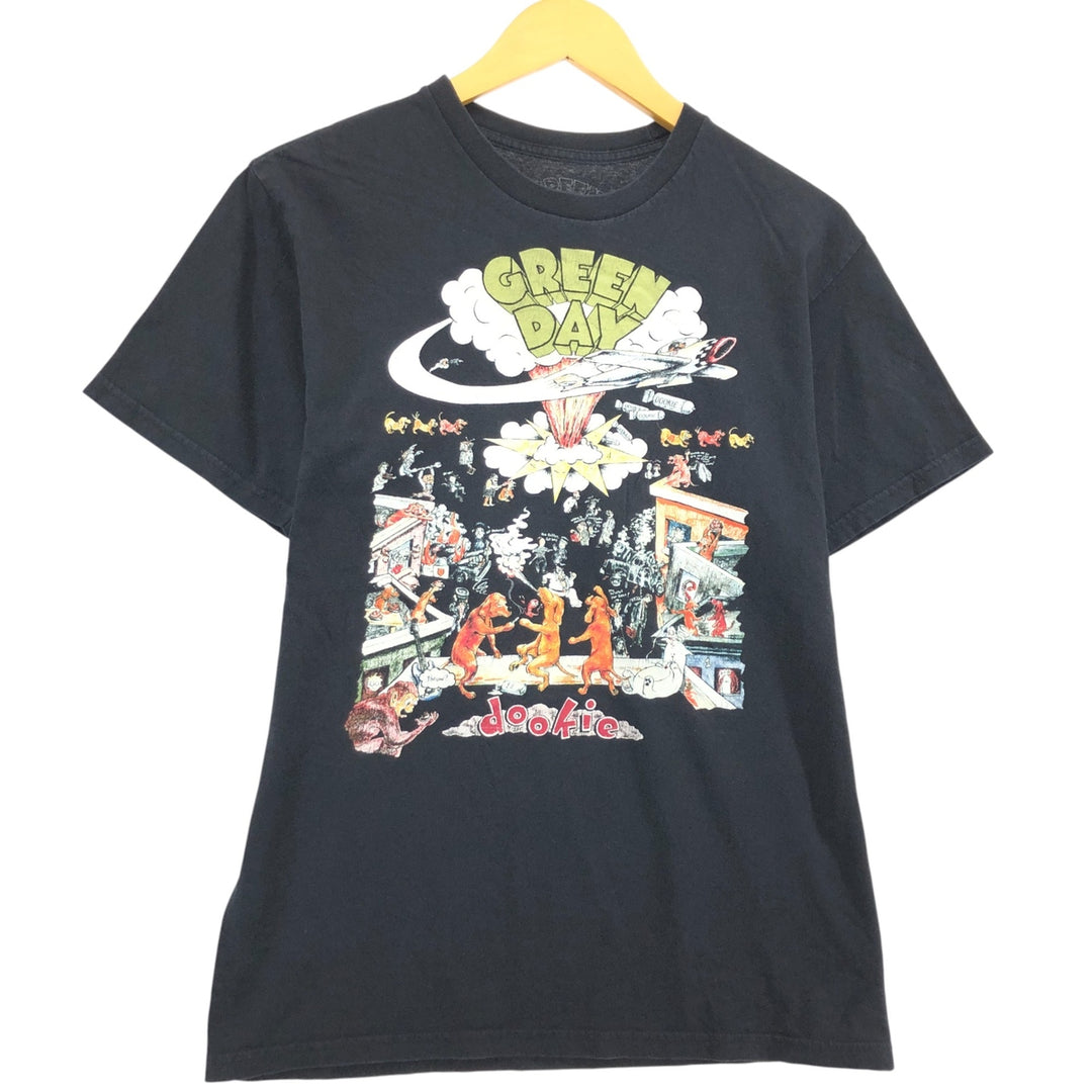 GREEN DAY Green Day Band T-shirt Band T Men's M size unclear black type Vintage Second Hand