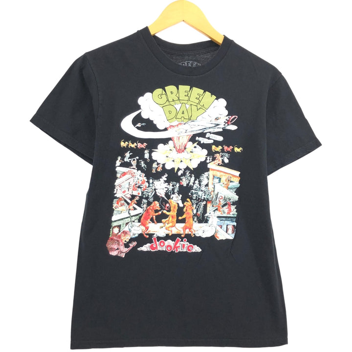 GREEN DAY Green Day Band T-shirt Band T Men's S size cotton black type Vintage Second Hand