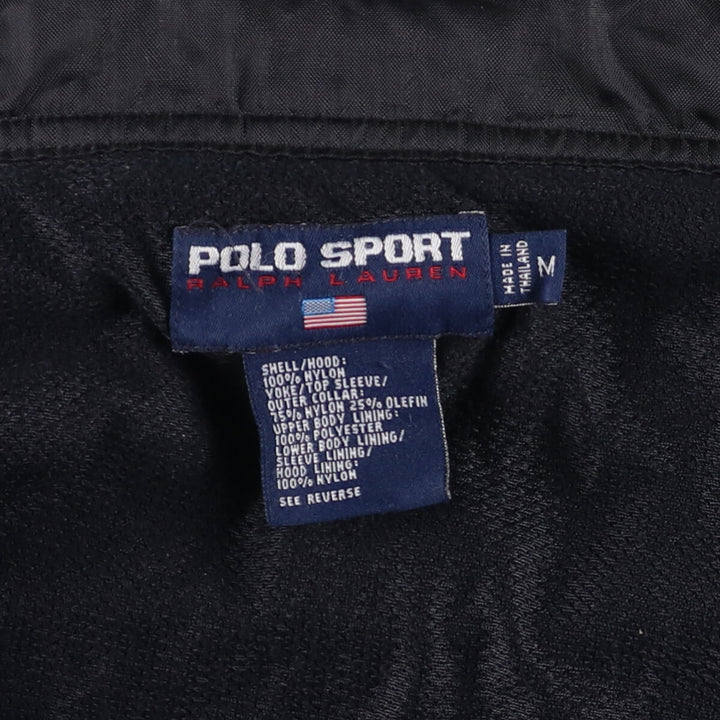 90'S Ralph Lauren POLO SPORT Polo Sport Polo Sports Nylon Jacket Motorcycle Jacket Men's M size Nylon black type Vintage Second Hand