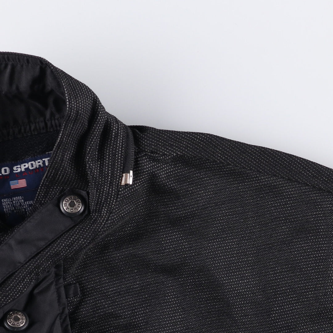 90'S Ralph Lauren POLO SPORT Polo Sport Polo Sports Nylon Jacket Motorcycle Jacket Men's M size Nylon black type Vintage Second Hand