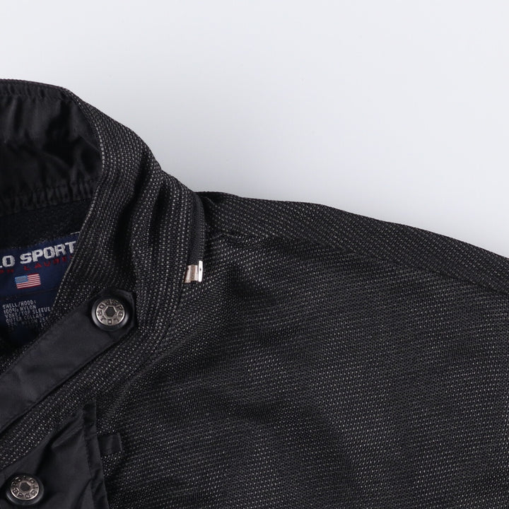90'S Ralph Lauren POLO SPORT Polo Sport Polo Sports Nylon Jacket Motorcycle Jacket Men's M size Nylon black type Vintage Second Hand