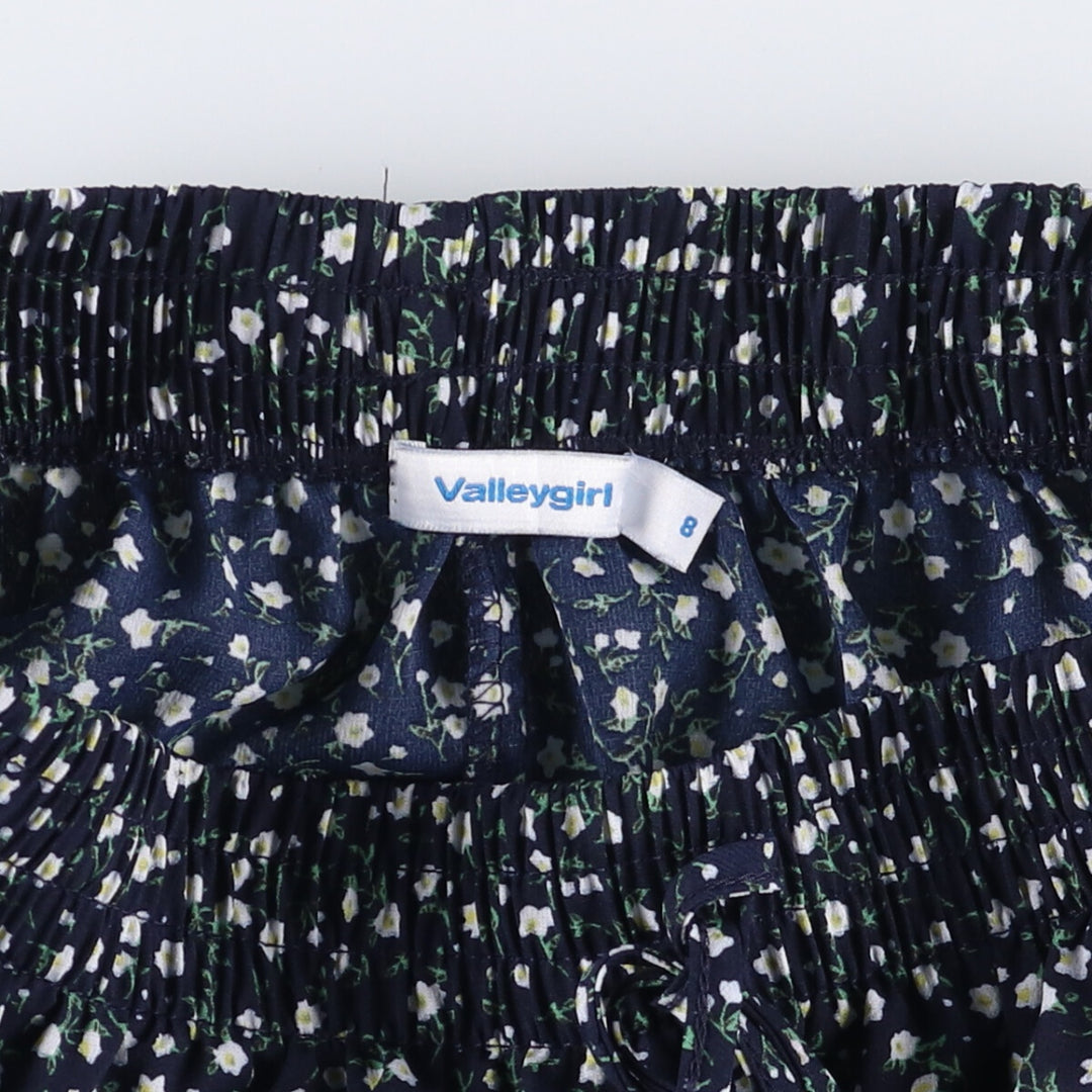 VALLEYGIRL Floral Gathered Mini Skirt, Women's S Size polyester navy blue type Vintage Second Hand