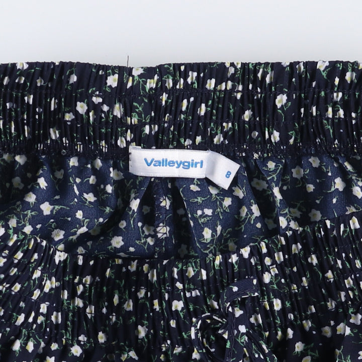 VALLEYGIRL Floral Gathered Mini Skirt, Women's S Size polyester navy blue type Vintage Second Hand
