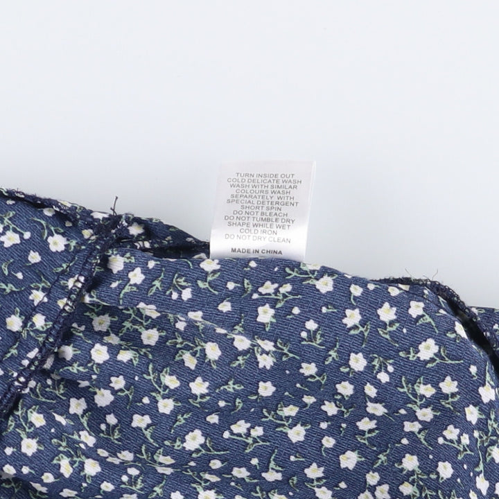 VALLEYGIRL Floral Gathered Mini Skirt, Women's S Size polyester navy blue type Vintage Second Hand