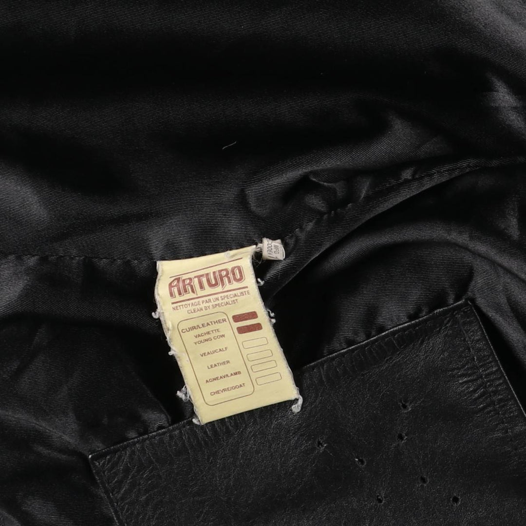 ARTURO Leather Blouson Type Men's Size M genuine leather black type Vintage Second Hand
