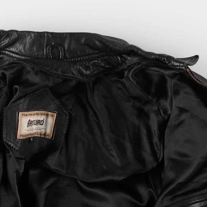 ARTURO Leather Blouson Type Men's Size M genuine leather black type Vintage Second Hand