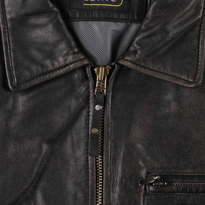 Camel Active Leather Blouson Type Men's Size L genuine leather black type Vintage Second Hand