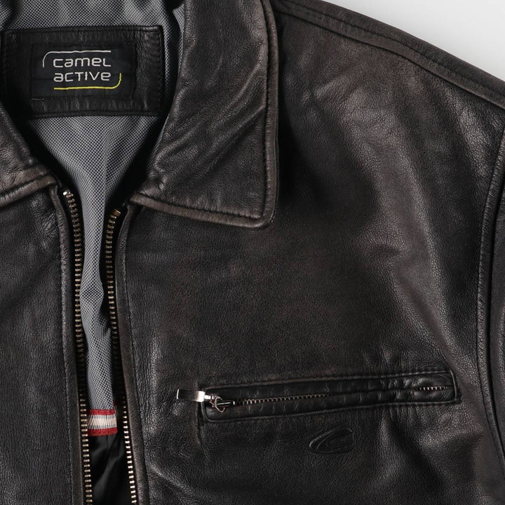 Camel Active Leather Blouson Type Men's Size L genuine leather black type Vintage Second Hand