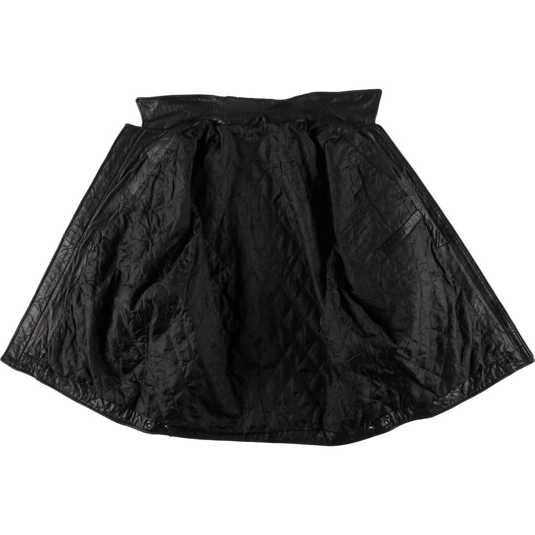 Padded swing-top leather blouson, men's size XL unclear black type Vintage Second Hand