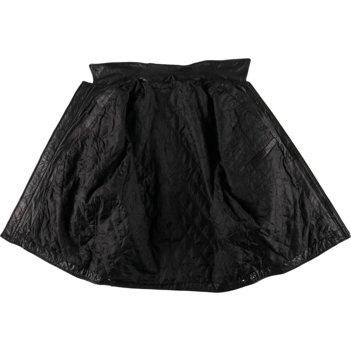 Padded swing-top leather blouson, men's size XL unclear black type Vintage Second Hand