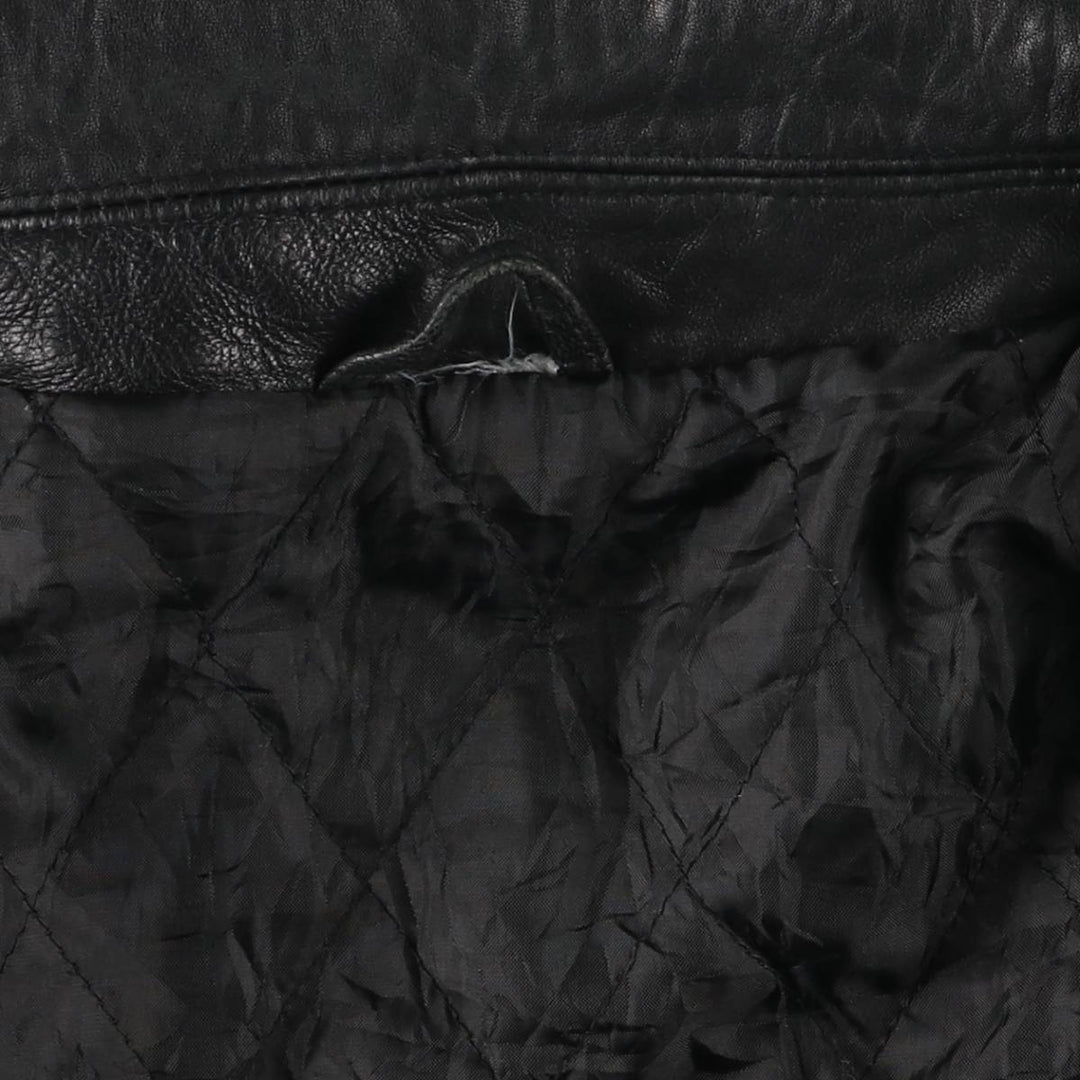 Padded swing-top leather blouson, men's size XL unclear black type Vintage Second Hand