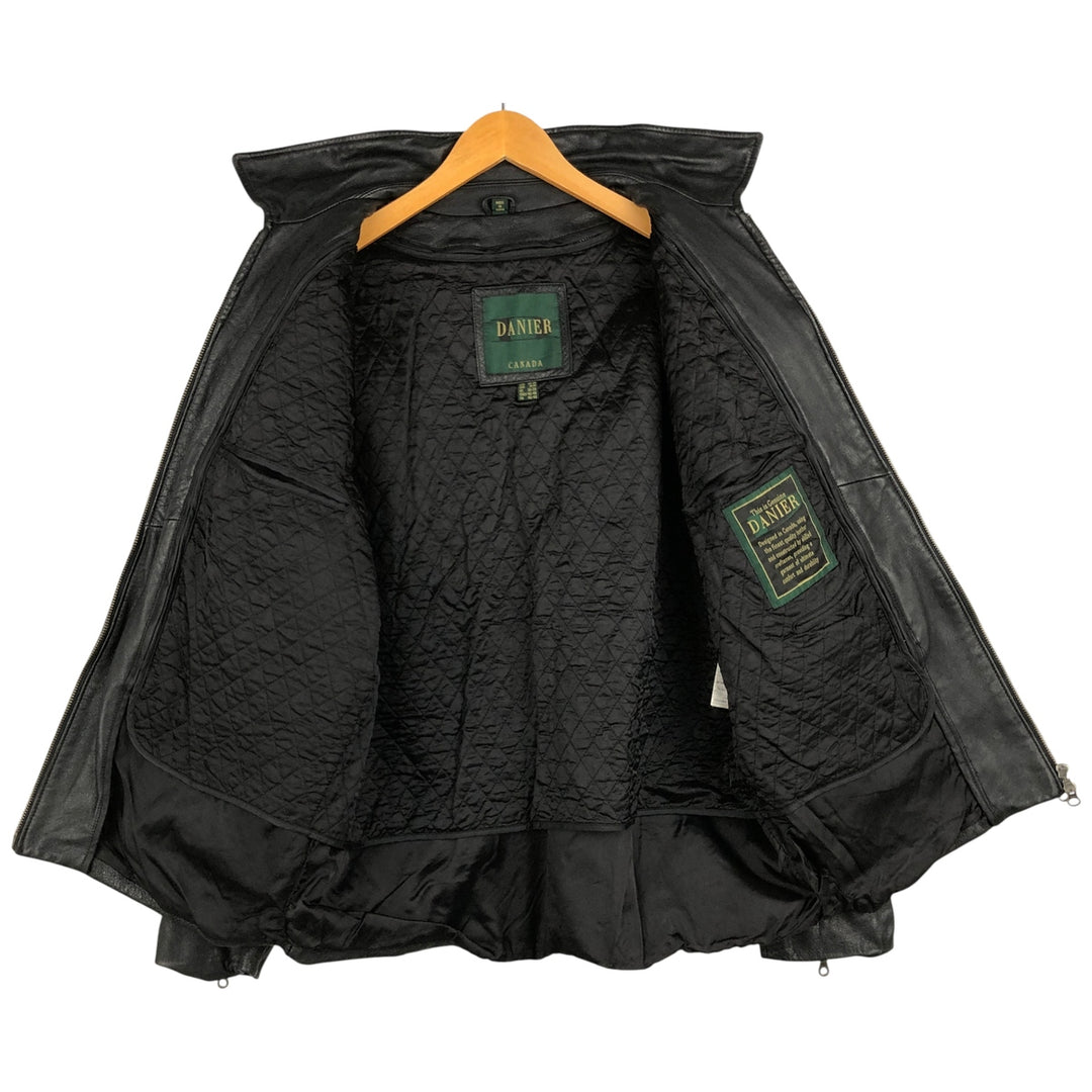 DANIER Swing Top Padded Leather Blouson, Men's Size M genuine leather black type Vintage Second Hand