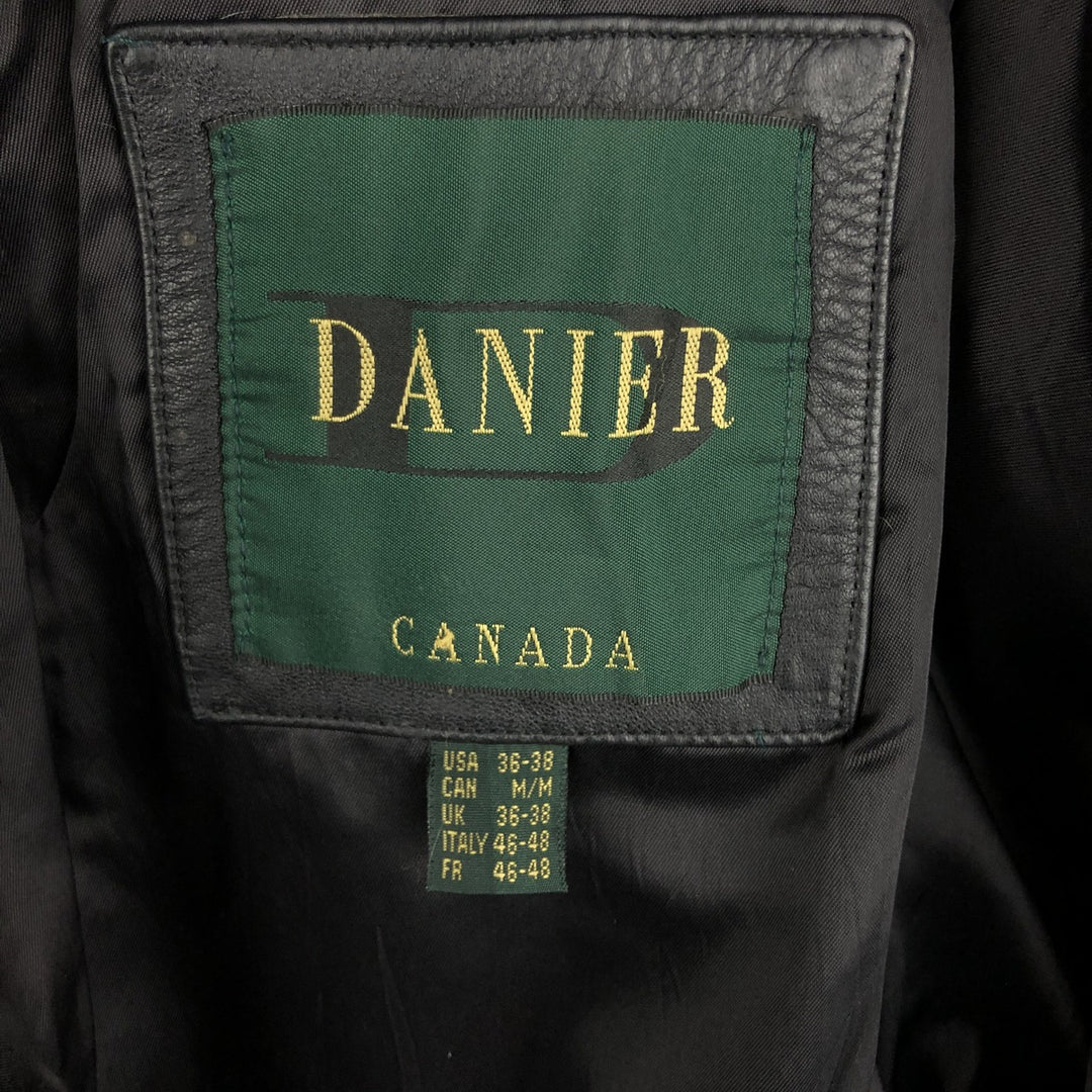 DANIER Swing Top Padded Leather Blouson, Men's Size M genuine leather black type Vintage Second Hand