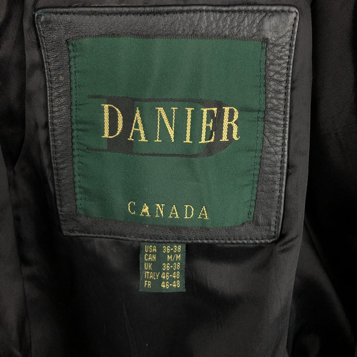 DANIER Swing Top Padded Leather Blouson, Men's Size M genuine leather black type Vintage Second Hand